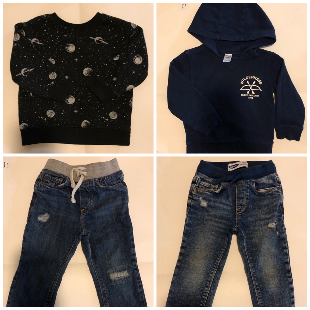 Boys 2T BUNDLE two sweatshirts 2 jeans